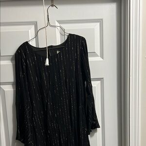 Black Dress with Silver Stripes